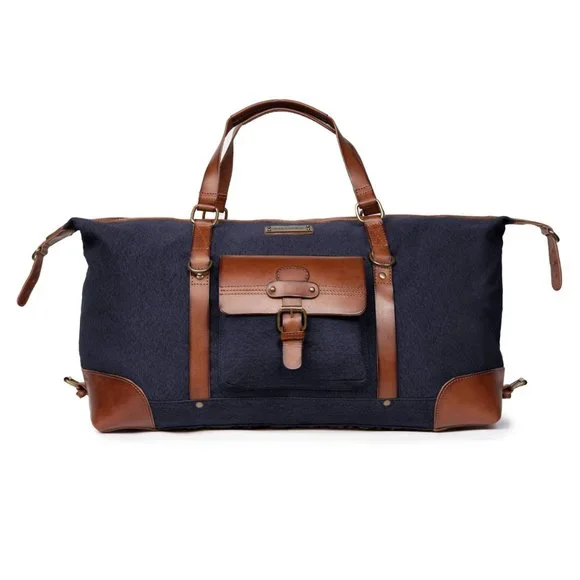 DRAKENSBERG Travel bag Sam Navy Bluehandmade vintage weekender